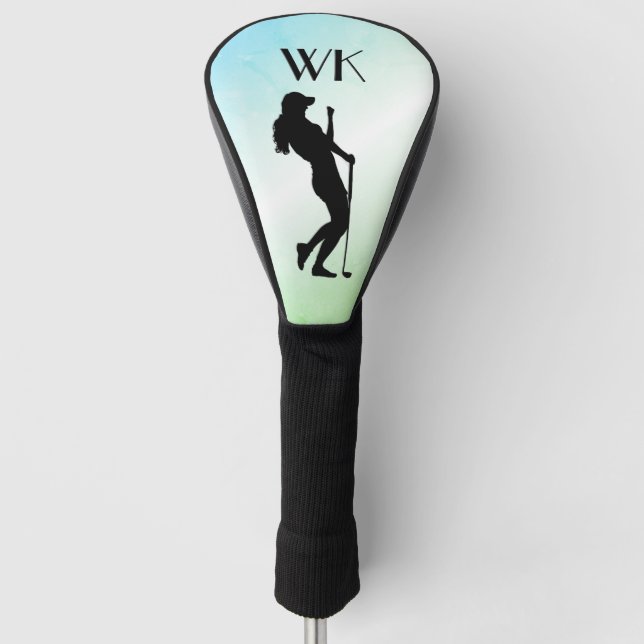 Monogram Ladies Golf Green Head Cover (Front)