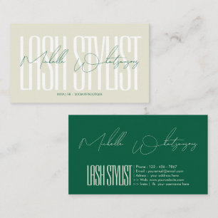 Monogram Lash stylist modern script Business Card