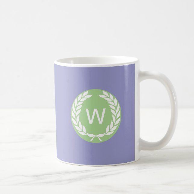 Monogram Laurel Leaf Wreath Coffee Mug (Right)
