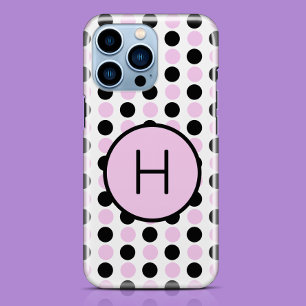 Monogram Lavender and Black  iPhone 15 Case