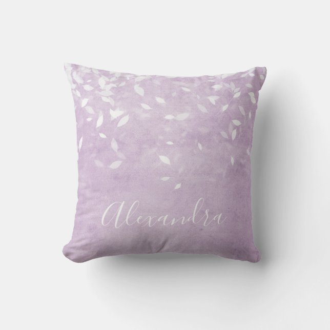 Monogram Lavender Purple Confetti Name Cushion (Front)
