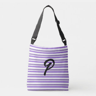 Monogram Lavender Purple White Stripes Crossbody Bag