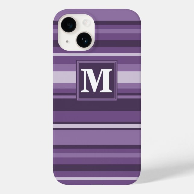 Monogram Lavender stripes Case-Mate iPhone Case (Back)