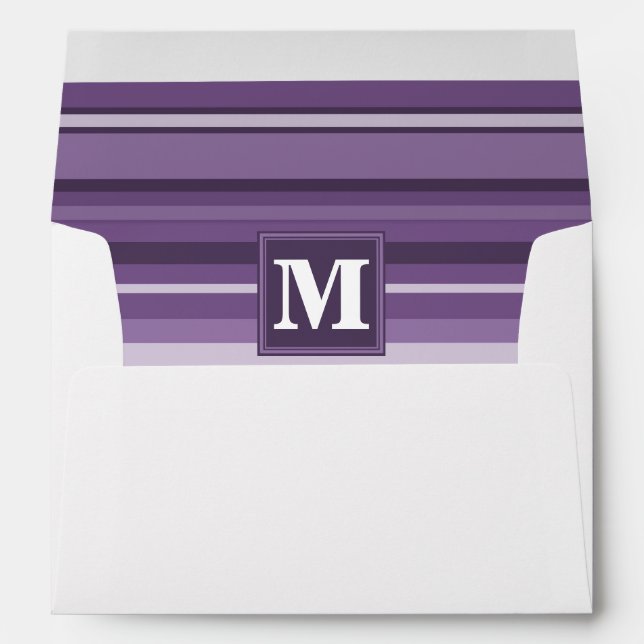 Monogram Lavender stripes Envelopes (Back (Bottom))