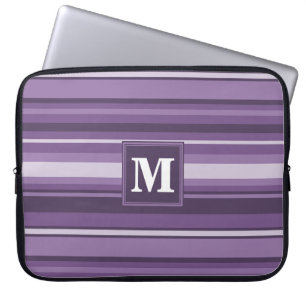 Monogram Lavender stripes Laptop Sleeve