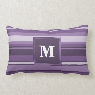 Monogram Lavender stripes Lumbar Cushion