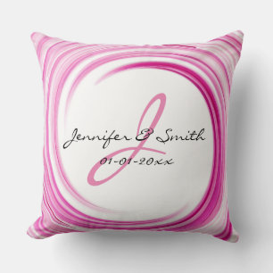 Monogram Lavender Swirl Abstract Art Cushion