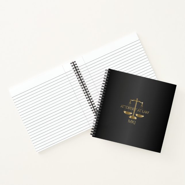 Monogram Lawyer - Black and Gold Notebook (Inside)