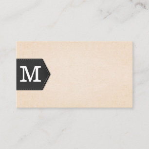 Monogram   Leather Patch Texture Business Card