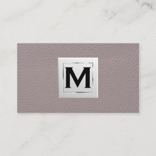 Monogram Leather Texture Business Card