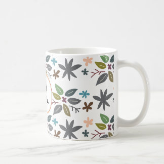 monogram & leaves coffee mug