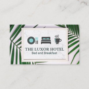 Monogram   Leaves Marble   Bed and Breakfast Business Card