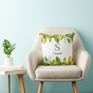 Monogram Lemon Citrus  Cushion