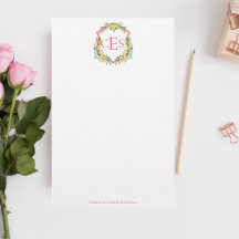 Monogram Lemon Crest, Pink & Orange Custom 