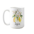 Monogram Lemon Fruits White Flowers Tree Branch