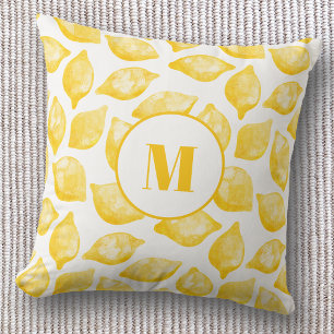 Monogram Lemon Pattern Cushion