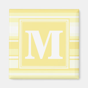 Monogram lemon yellow stripes magnet