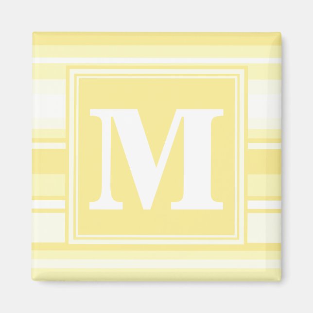 Monogram lemon yellow stripes magnet (Front)
