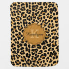 Monogram Leopard Print Custom Baby Blanket