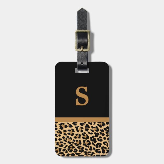 leopard print luggage tag