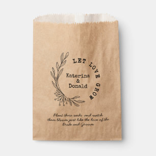 Monogram Let Love Grow Seed Wedding  Favour Bag