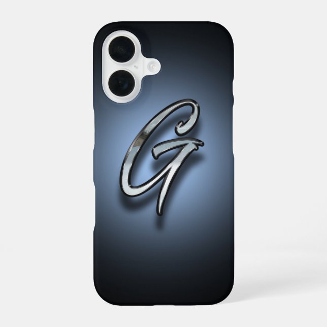Monogram Lett er G Spotlight Background iPhone 16 Case (Back)