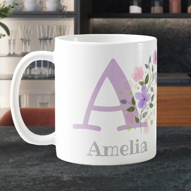 Monogram Letter A & Christian Name Coffee Mug (Creator Uploaded)