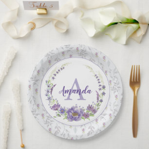 Monogram - letter A, custom Paper Plate