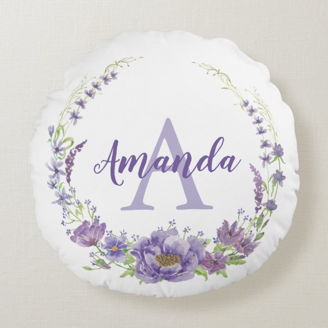 Monogram - letter A, custom Round Cushion (Front)