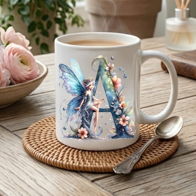 Monogram Letter A Fairy Coffee Mug (Creator Uploaded)