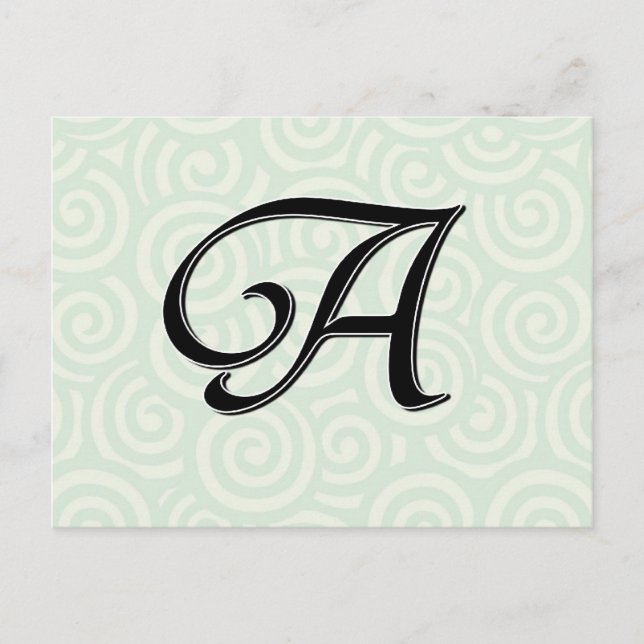 Monogram Letter A Postcard (Front)