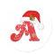 Monogram letter A, Santa hat Christmas  Sticker