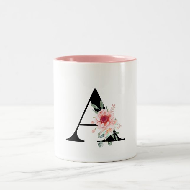MONOGRAM LETTER A Two-Tone COFFEE MUG (Center)