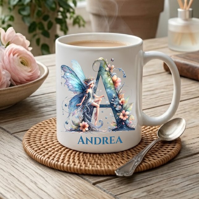 Monogram Letter A With Name Fairy Coffee Mug (Creator Uploaded)