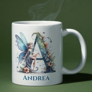 Monogram Letter A With Name Fairy Coffee Mug