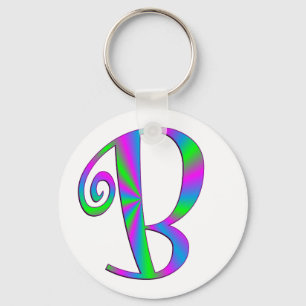 Monogram Letter B Fun Key Ring