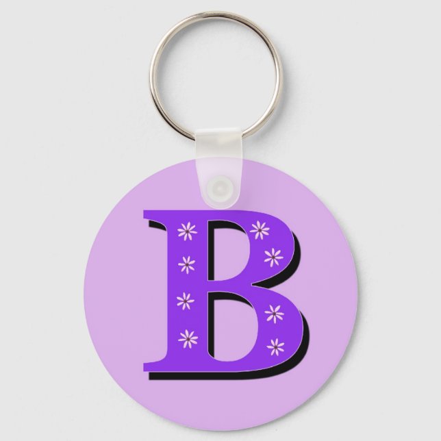 Monogram Letter B Key Ring (Front)
