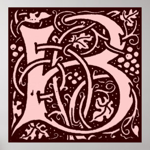 Monogram Letter B Poster