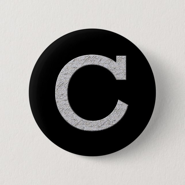 Monogram Letter C 6 Cm Round Badge (Front)
