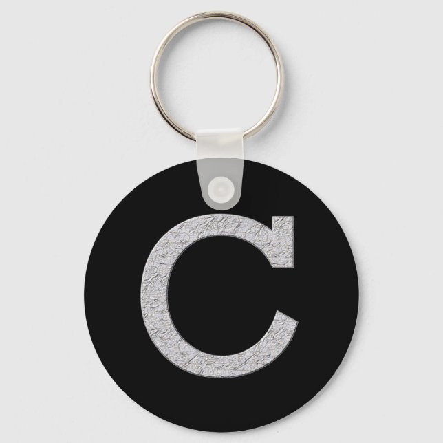 Monogram Letter C Key Ring (Front)