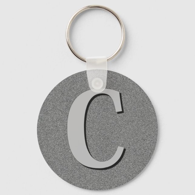Monogram Letter C Key Ring (Front)