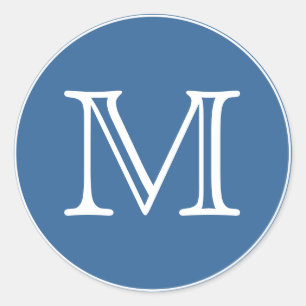 Monogram Letter Classic Round Sticker