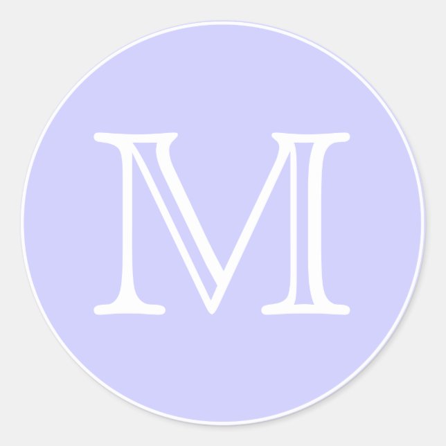 Monogram Letter Classic Round Sticker (Front)