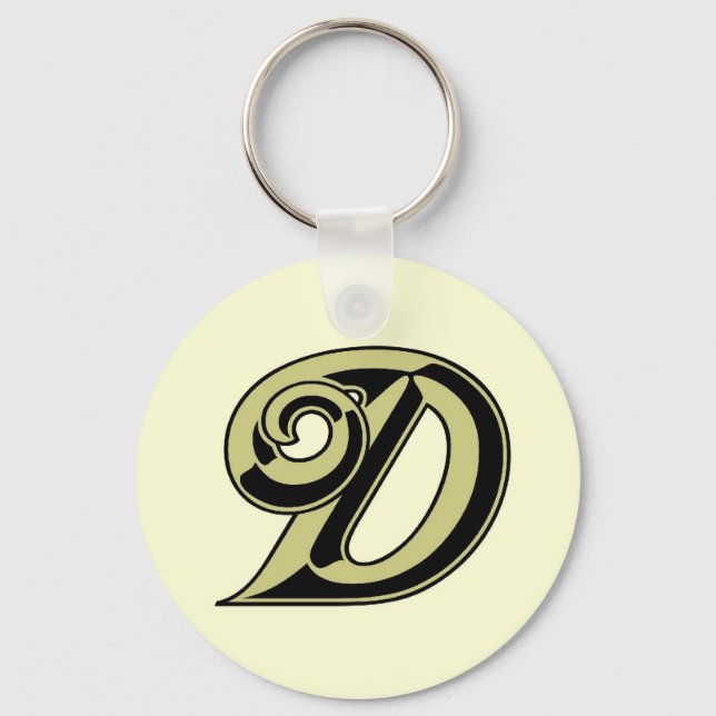Monogram Letter D Keychain (Front)