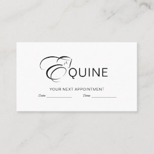Monogram Letter E Horse Appointment Card