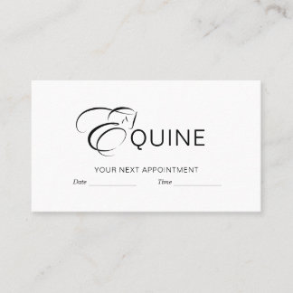 Monogram Letter E Horse Appointment Card