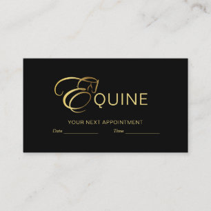 Monogram Letter E Horse in gold colour Appointment Card