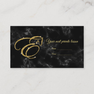 Monogram Letter E Horse in gold glitter Appointment Card