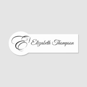 Monogram Letter E Horse Name Tag