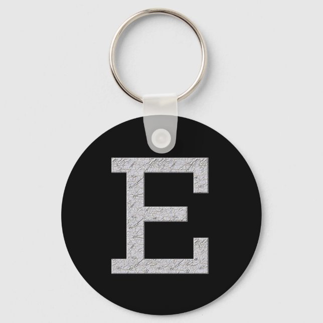 Monogram Letter E Key Ring (Front)